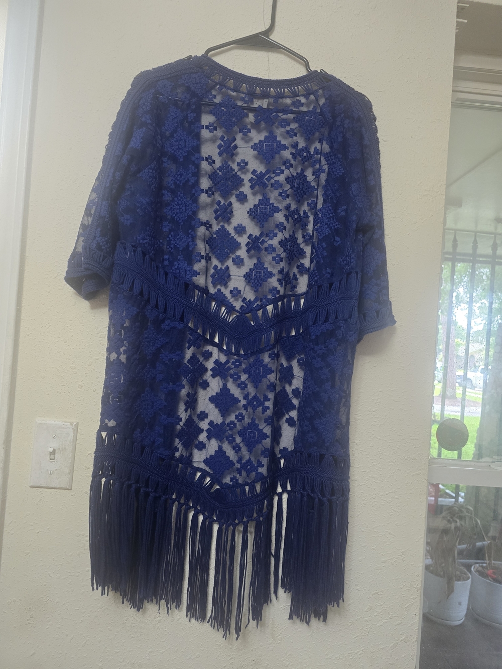 Chico's Royal Blue Lace Overlay Kimono - Picture 6 of 6